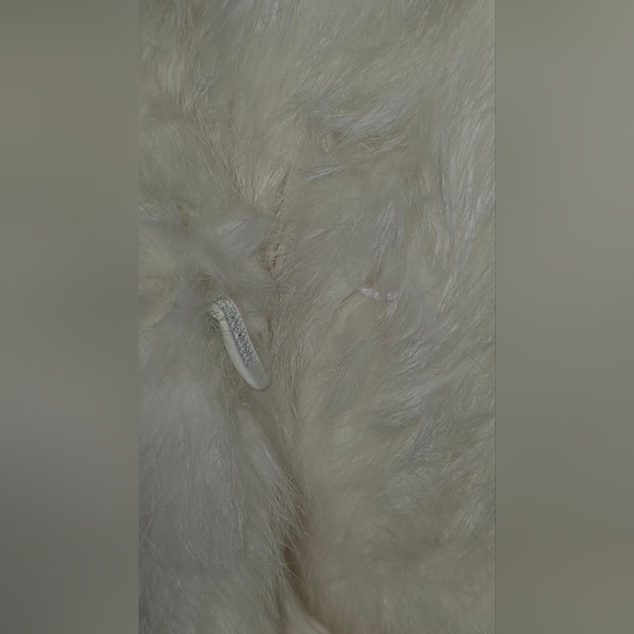 Vintage 70s White Cream 100% Rabbit Fur Coat Jacket - Picture 11 of 11